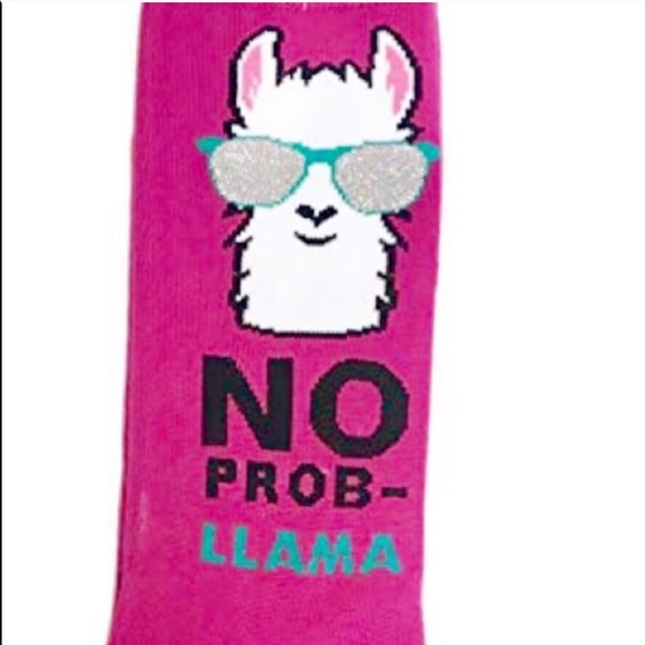 Novelty fun socks - “No Prob Llama” magenta - Picture 4 of 7